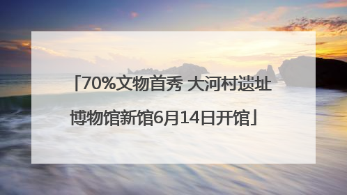 70%文物首秀 大河村遗址博物馆新馆6月14日开馆