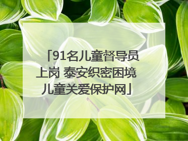 91名儿童督导员上岗 泰安织密困境儿童关爱保护网