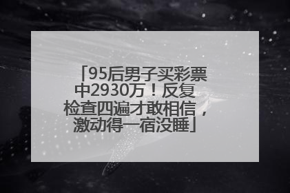95后男子买彩票中2930万！反复检查四遍才敢相信，激动得一宿没睡