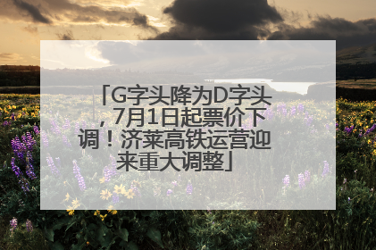 G字头降为D字头，7月1日起票价下调！济莱高铁运营迎来重大调整